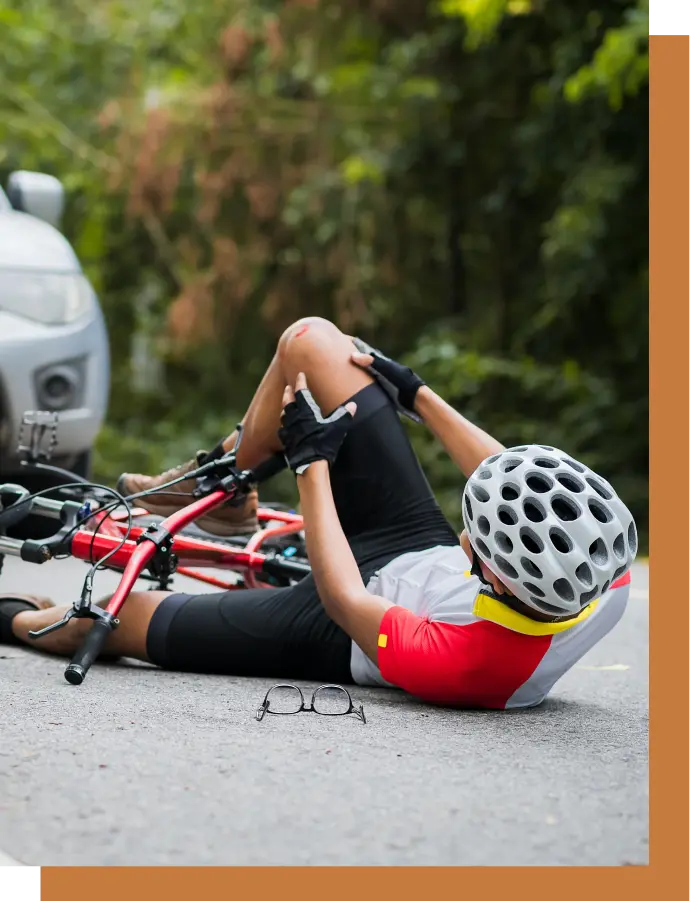 A bicyclist hit by a car and will need an accident attorney to fight for compensation.